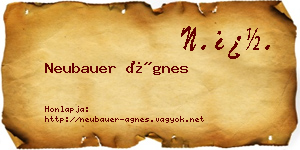 Neubauer Ágnes névjegykártya